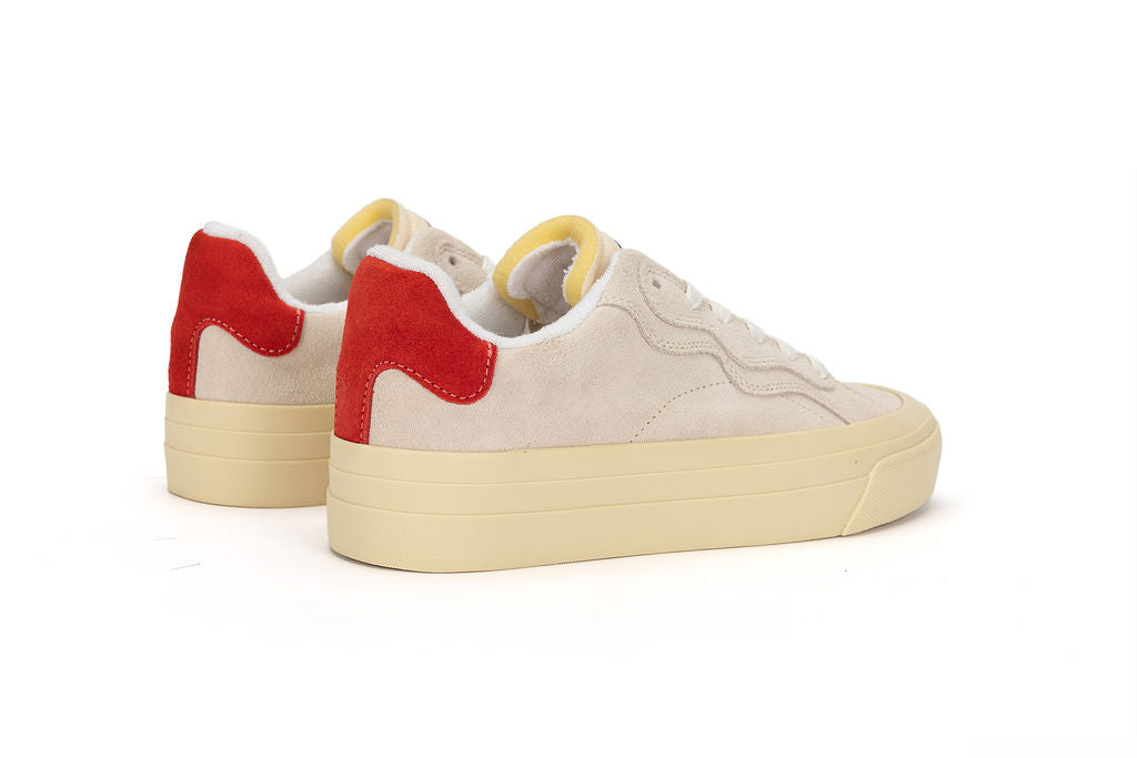 Women's No Name Suede Off White Red